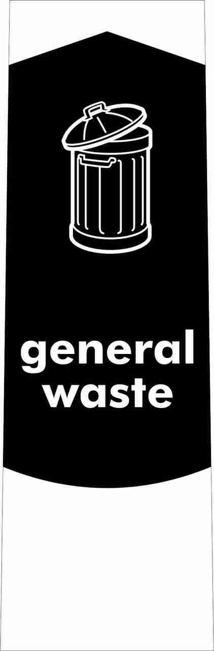 Slim Waste Bin Sticker - General Waste - PC115GW