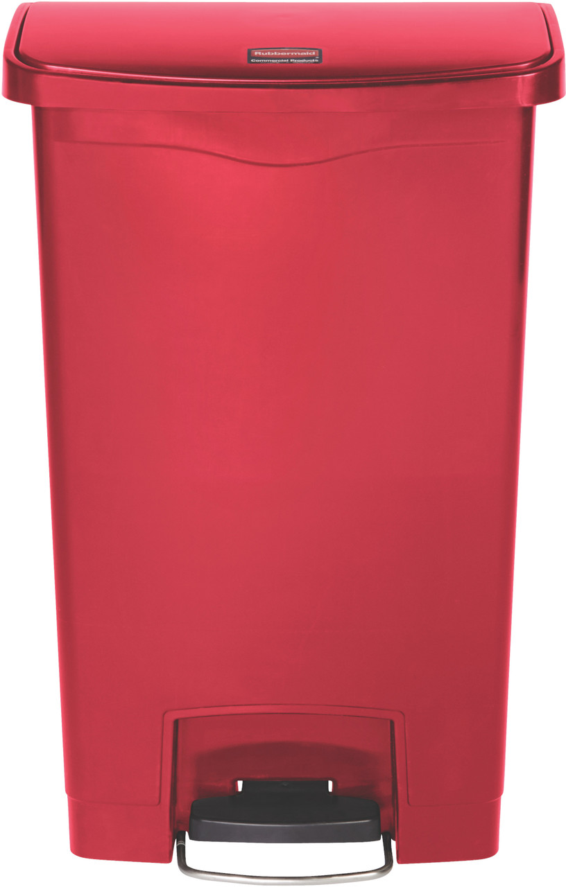 1883566 - Rubbermaid Slim Jim Front Step Pedal Bin - 50 Ltr - Red