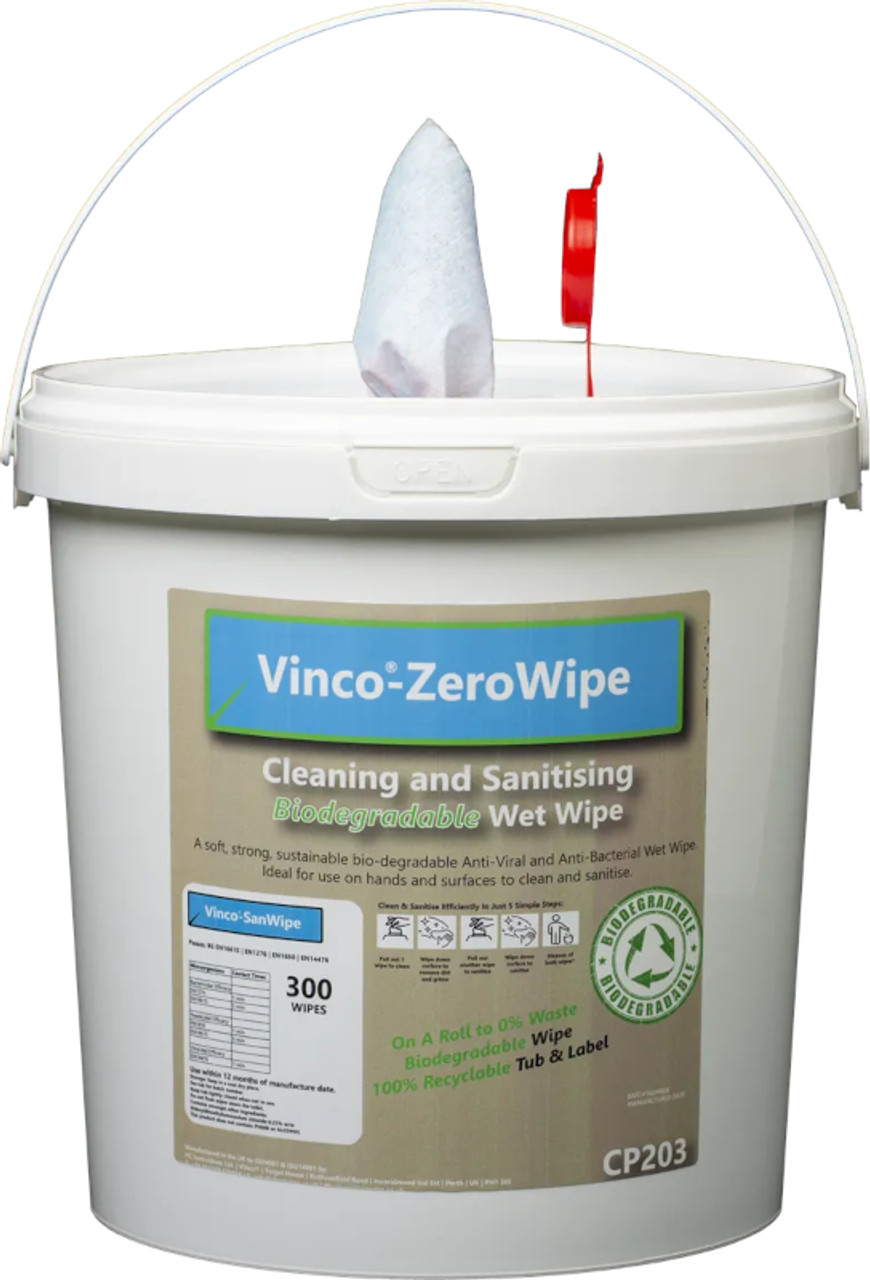 Vinco-ZeroWipe Biodegradable Plastic Free Wet Wipes - 300 Wipes - CP203