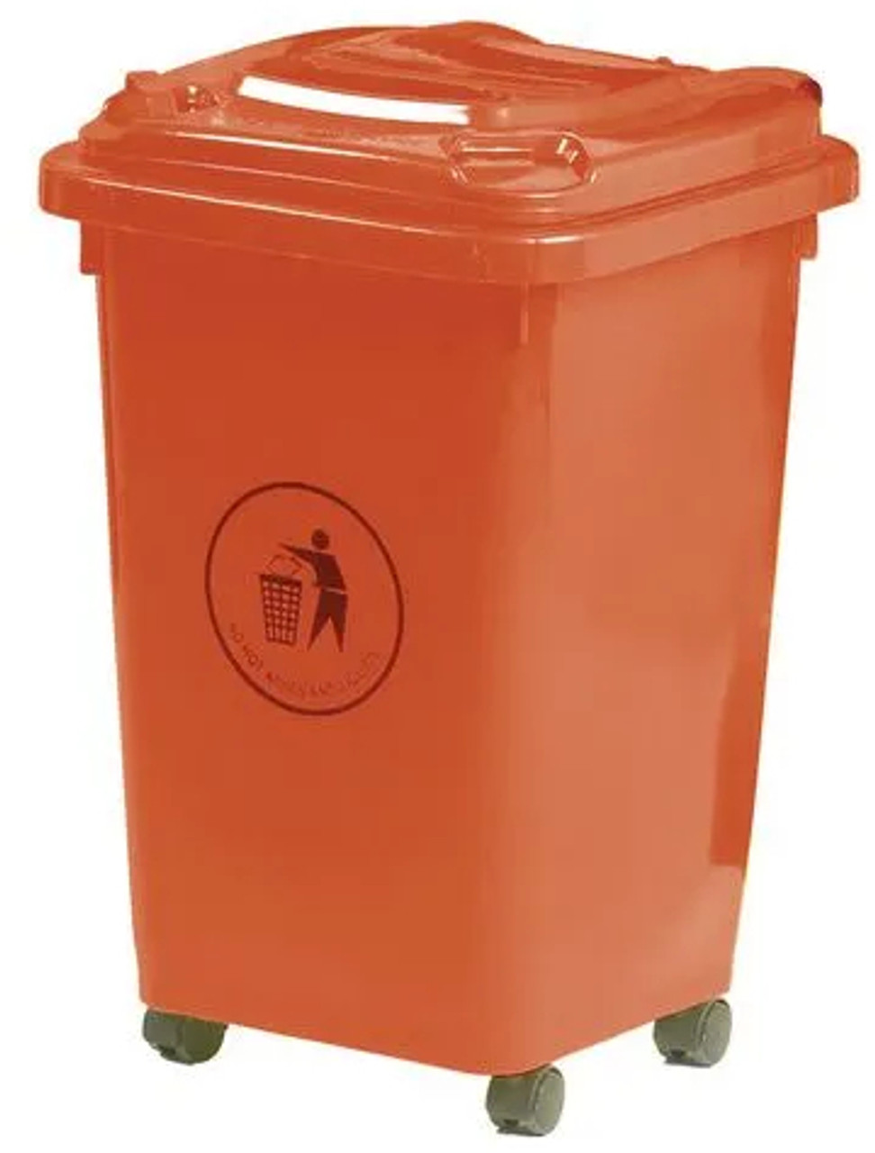 Wheeled Litter Bin - 50 Ltr - Red - 390562