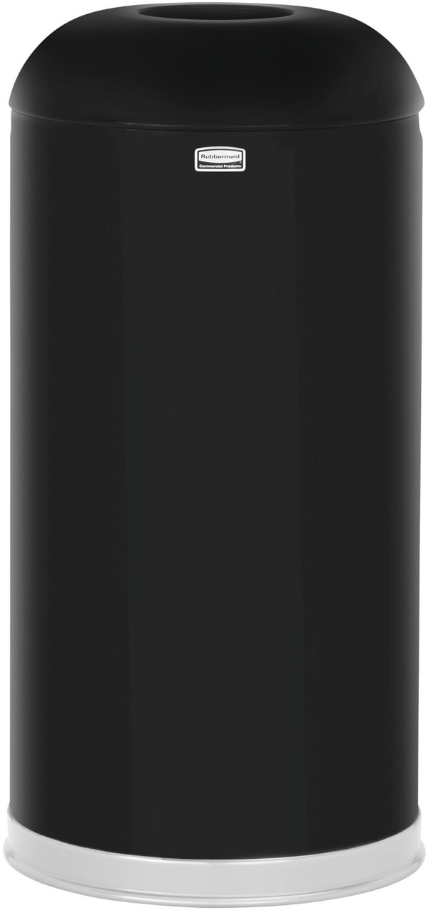 FGR32EGLBK - Rubbermaid Round Open Top Bin - 56 Ltr - Black Gloss