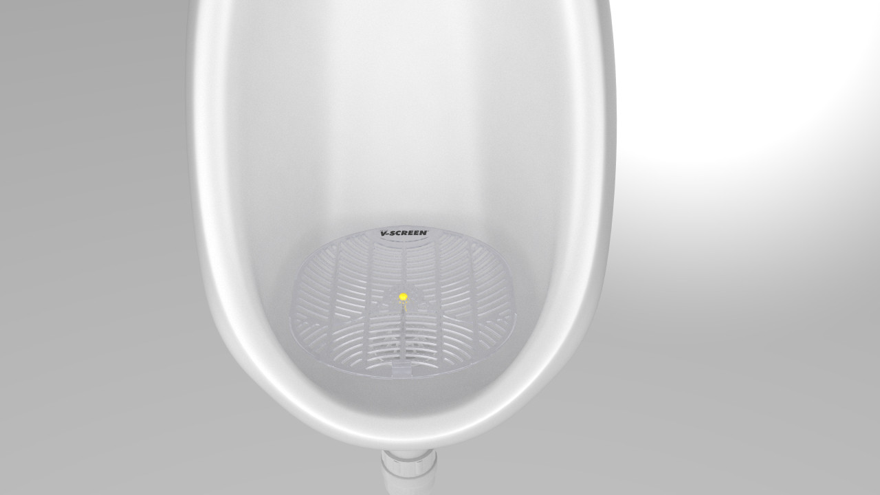 V-SCREEN YELLOW - Vectair V-Screen® Yellow - Citrus Mango - Flexible EVA Construction Allows Urinal Screen to Mould to Shape of Urinals for an Effective Fit