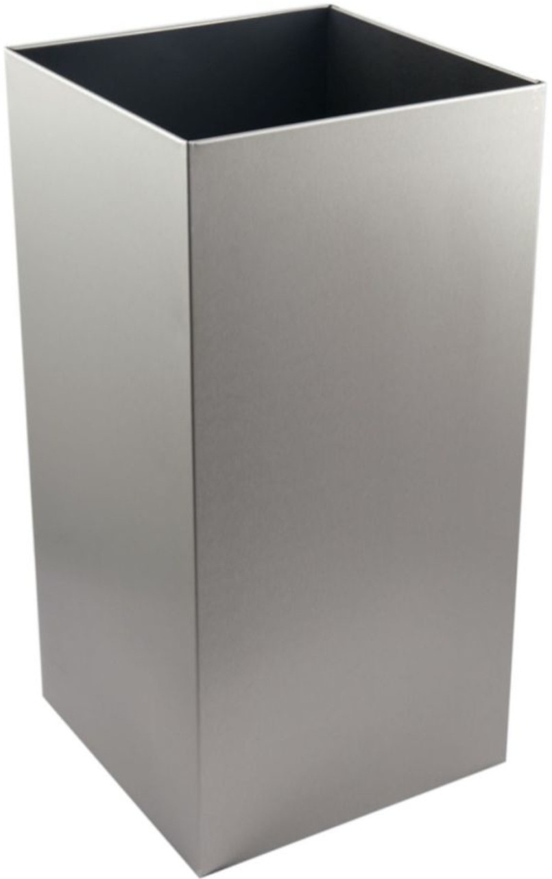 Metal Open-Top Waste Bin - 50 Ltr - Brushed Stainless Steel - WR-PL76MBS