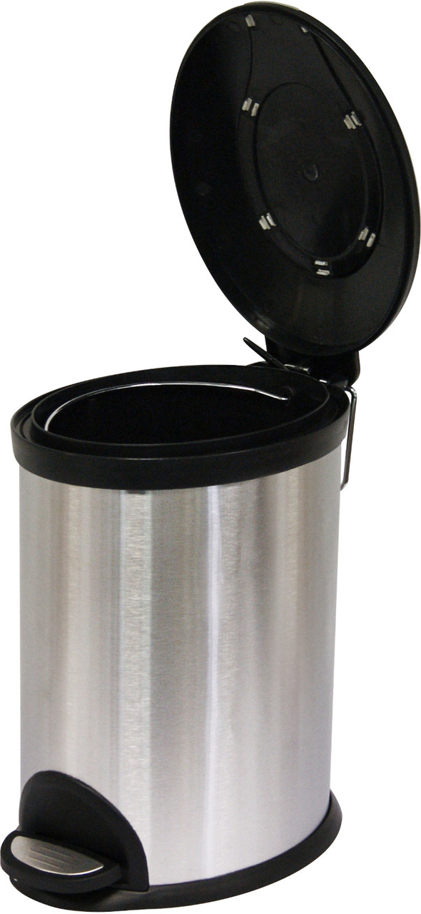 Bathroom Pedal Bin - 5 Ltr - Stainless Steel - WR-EK9633-5L - Lid Open