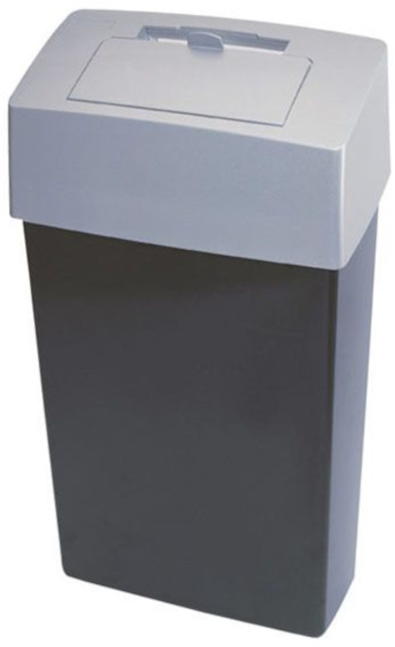 Ladybin Manual Sanitary Bin - 23 Ltr - Black/Grey - WR-LB-MANNUAL-C