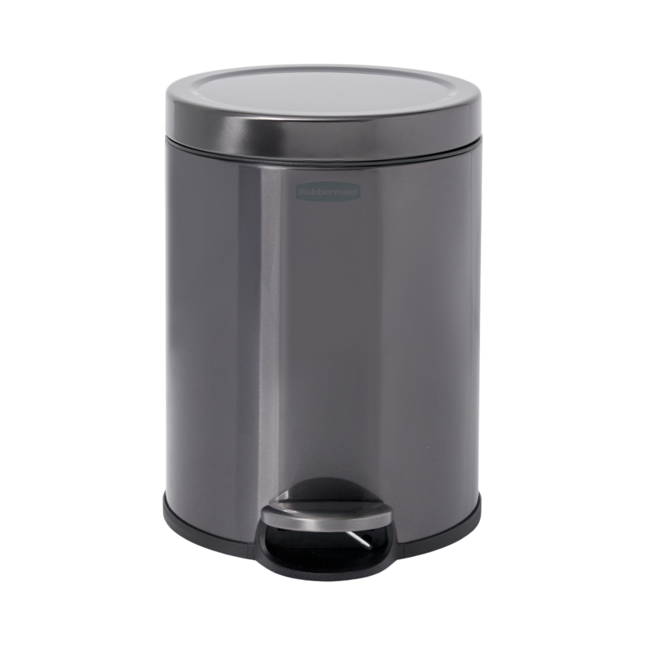 Rubbermaid 2179250 - Round Pedal-Operated Wastebasket - 6 Ltr - Charcoal - Facing Forwards Rubbermaid 2179250 - Round Pedal-Operated Wastebasket - 6 Ltr - Charcoal - Facing Forwards