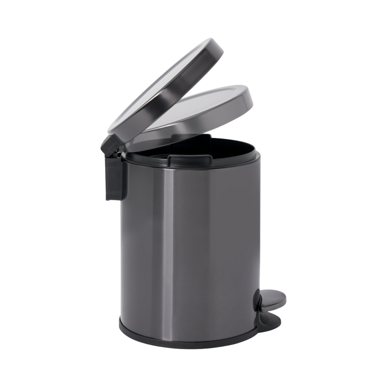 Image Showing Action of Rubbermaid's Round Pedal-Operated Wastebasket Image Showing Action of Rubbermaid's Round Pedal-Operated Wastebasket