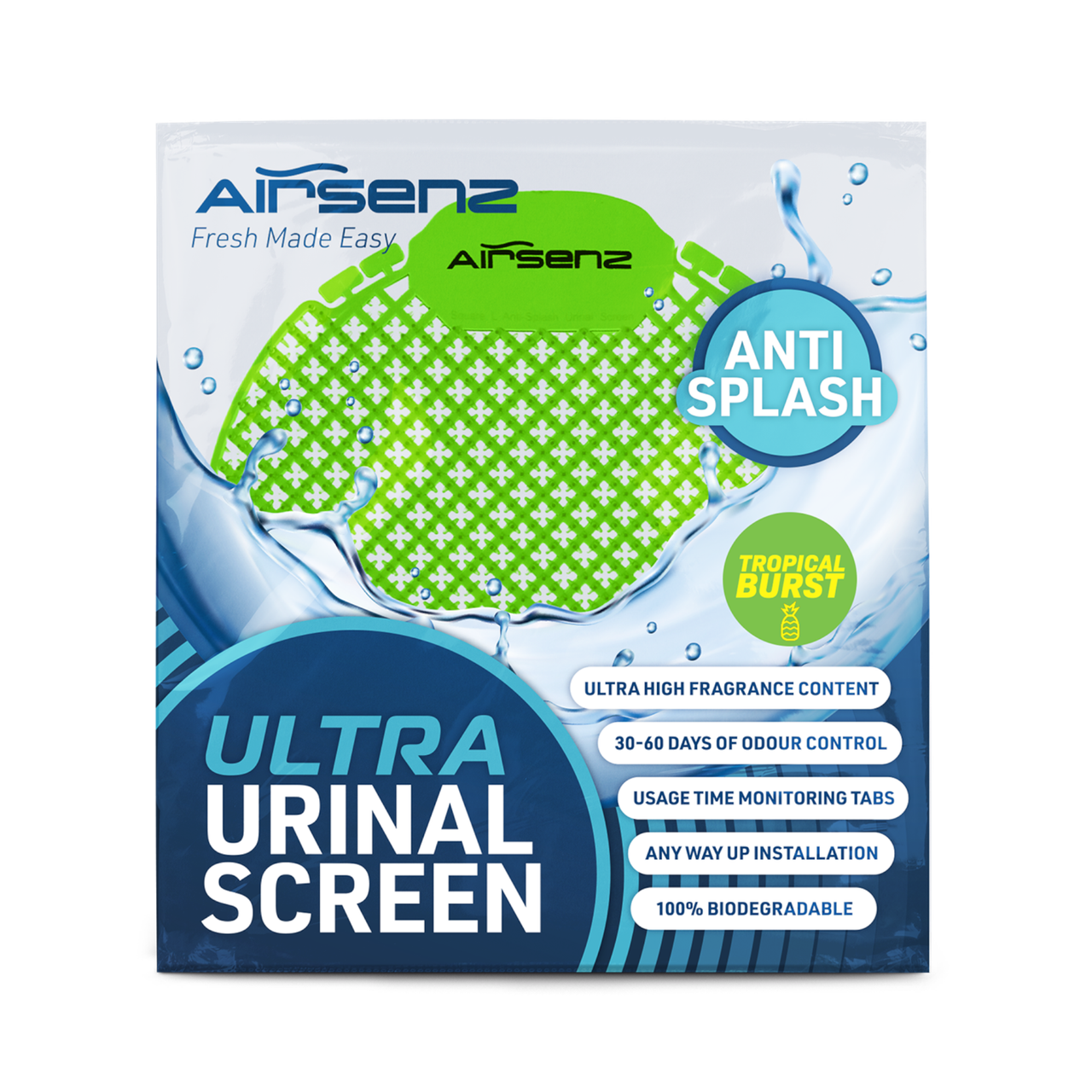Image of Airsenz Ultra Urinal Screen Branded Packaging
