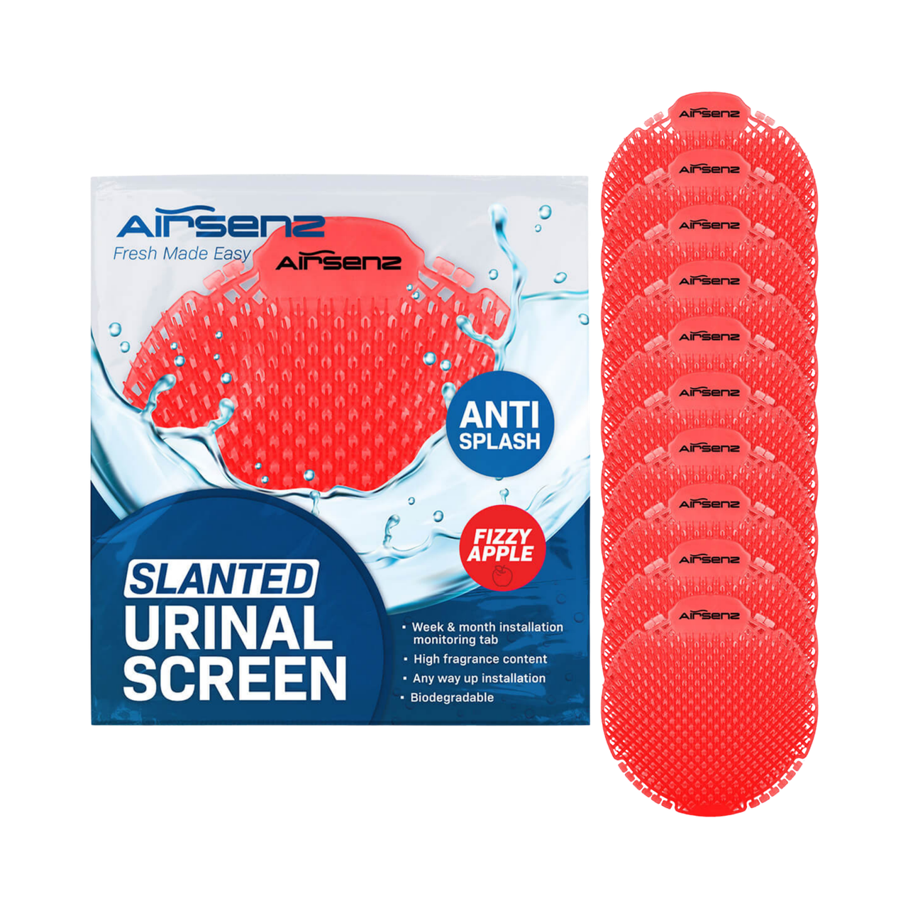 Airsenz Ultra Urinal Screen - Fizzy Apple - Pack of 10