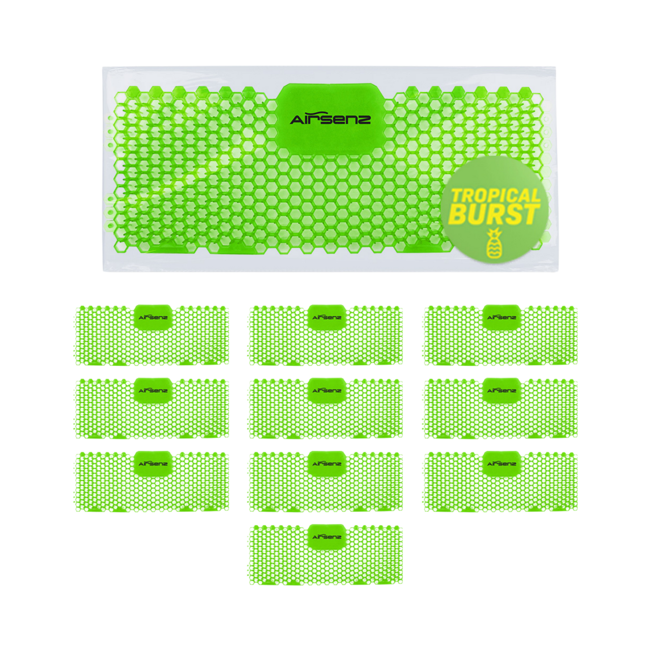 Ten Tropical Burst Airsenz Rectangular Trough Urinal Screens