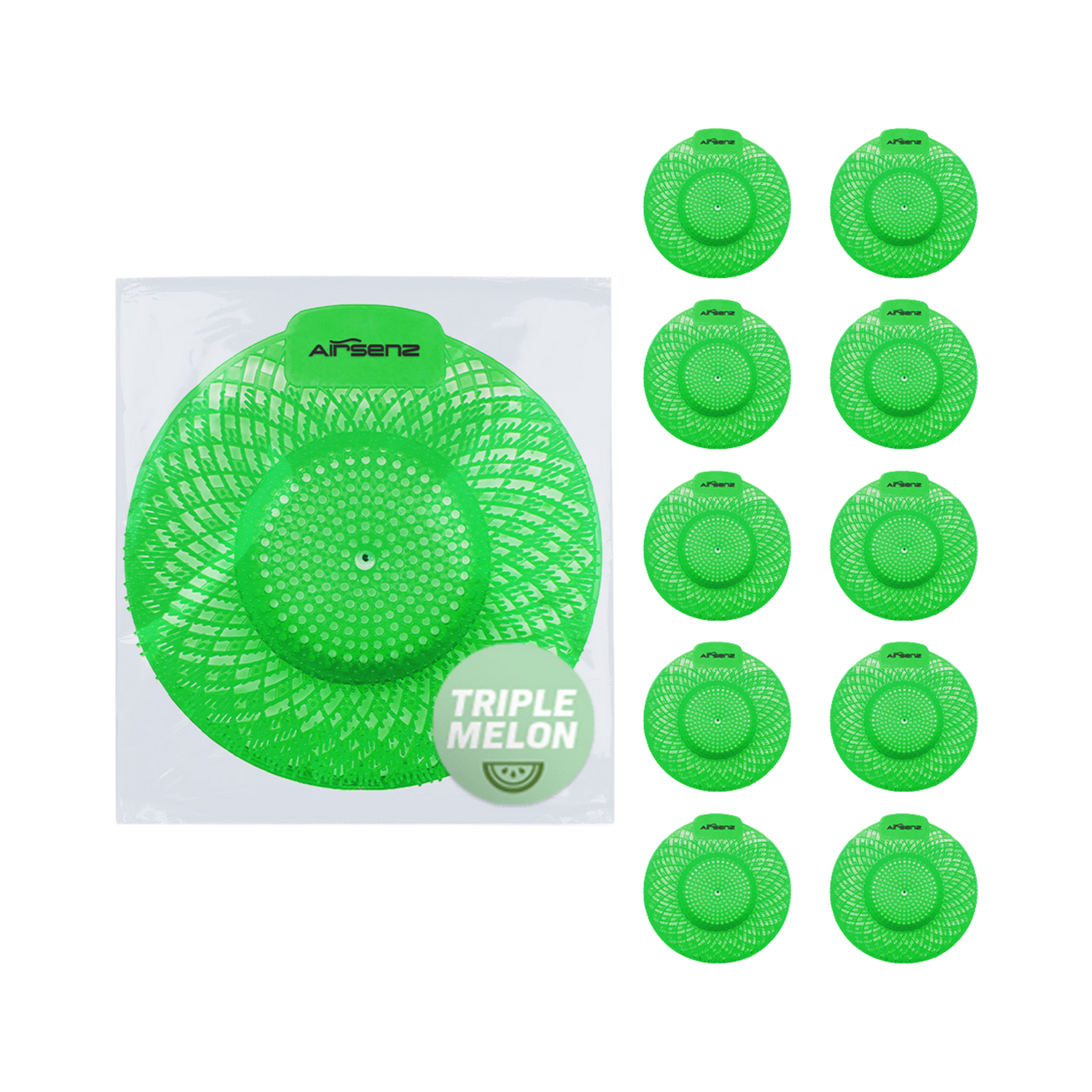 Swirl Bio-Enzymatic Urinal Screen - Triple Melon - Pack of 10 by Airsenz