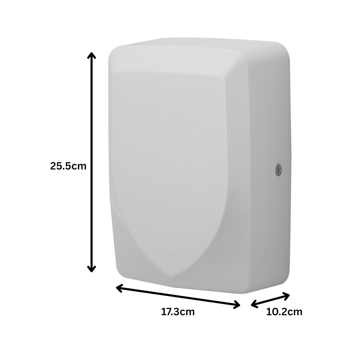 Glide Compact ABS Plastic Automatic Hand Dryer - White - Dimensions