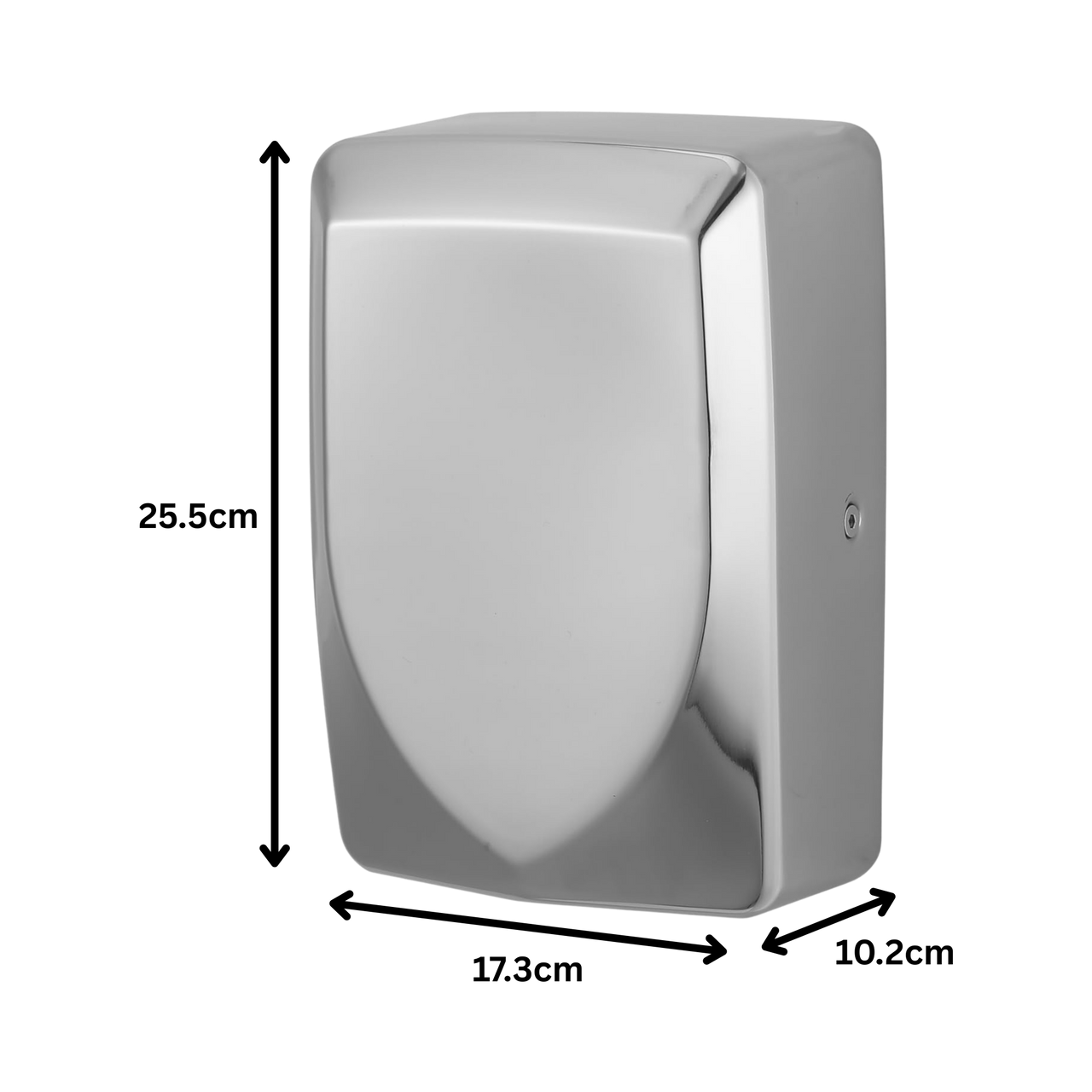 HD-UB-GLIDE-PS - Glide Compact Automatic Hand Dryer - Polished Stainless Steel - Dimensions