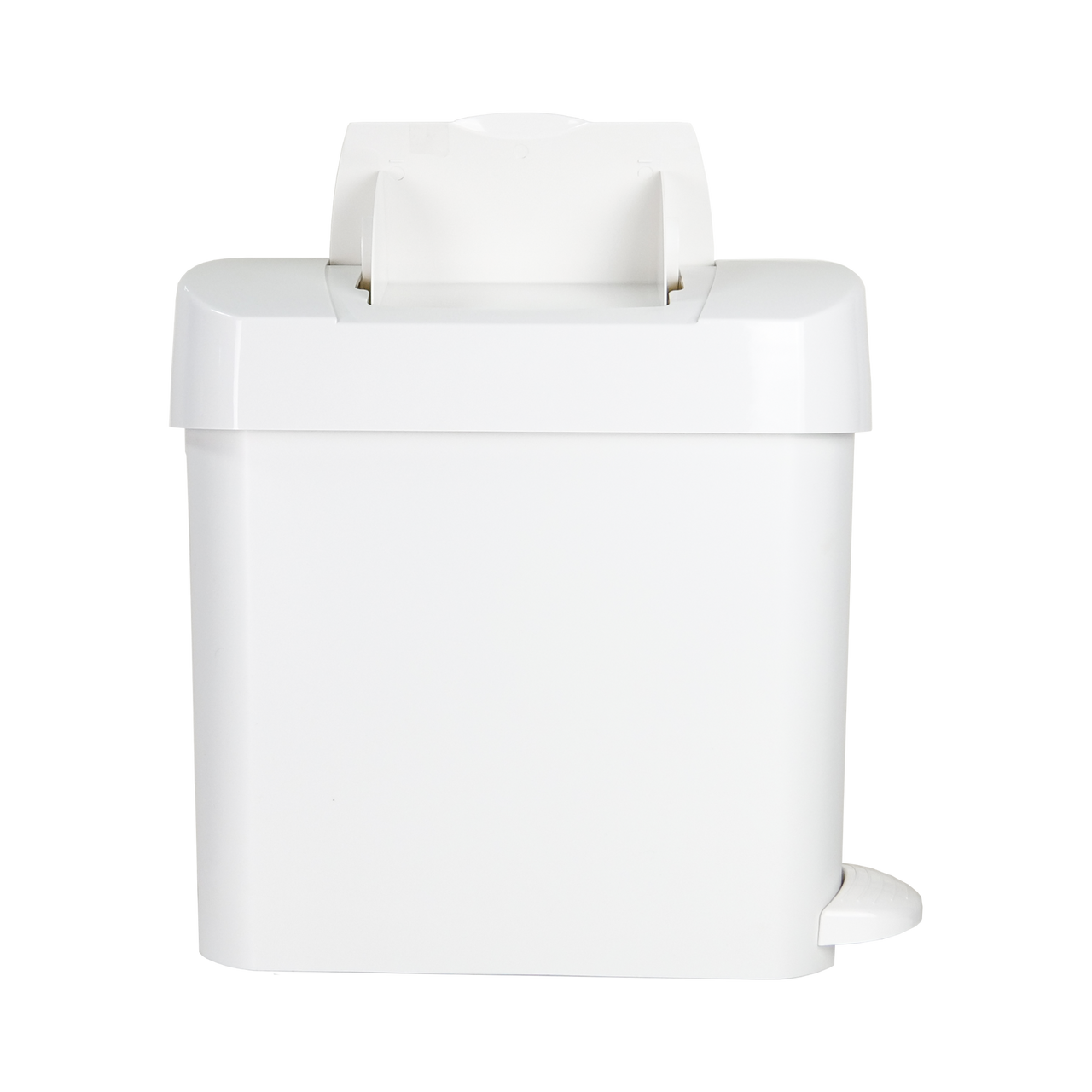 White Plastic 15L Pedal-Operated Sanitary Bin with Open Chute