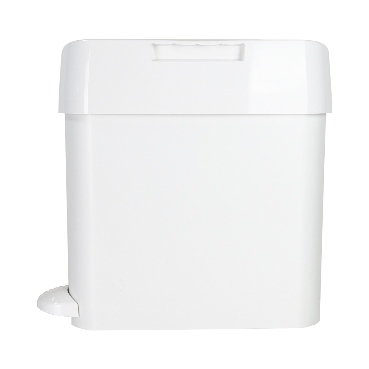 White Plastic 15L Pedal-Operated Side-Opening Sanitary Bin