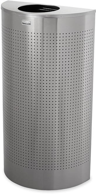 FGSH12SSPL - Rubbermaid Half-Round Open Top Bin - 45 Ltr - Perforated Stainless Steel FGSH12SSPL - Rubbermaid Half-Round Open Top Bin - 45 Ltr - Perforated Stainless Steel