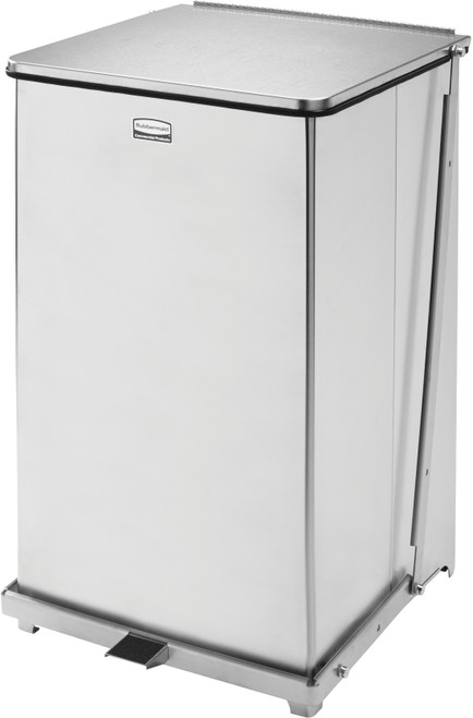 Rubbermaid Defenders Square Pedal Bin with Liner - 95 Ltr - Stainless Steel - FGST40SSPL Rubbermaid Defenders Square Pedal Bin with Liner - 95 Ltr - Stainless Steel - FGST40SSPL