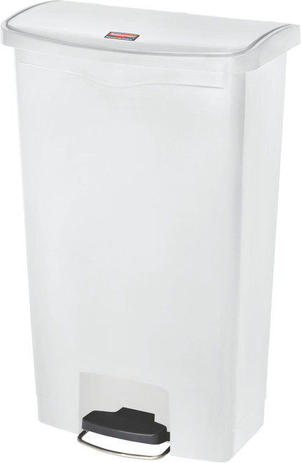 Rubbermaid Slim Jim Front Step Pedal Bin - 68 Ltr - White - 1883559 Rubbermaid Slim Jim Front Step Pedal Bin - 68 Ltr - White - 1883559