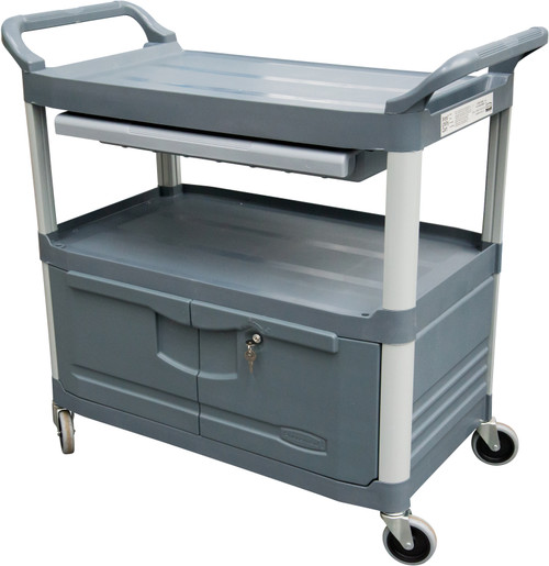 FG409400GRAY - Rubbermaid X-Tra Cart with Drawer & Cabinet - Grey FG409400GRAY - Rubbermaid X-Tra Cart with Drawer & Cabinet - Grey
