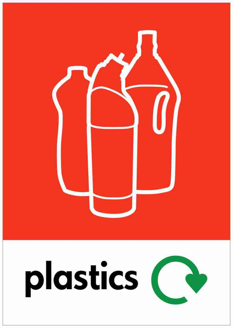 A4 Recycling Bin Sticker - Plastic Bottles - PCA4PB