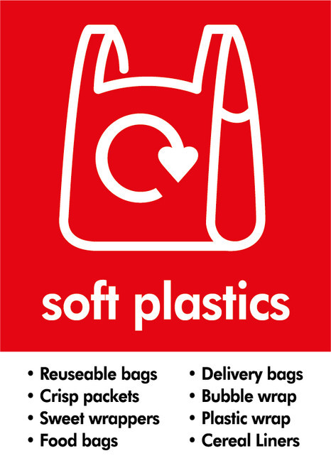 A4 Recycling Bin Sticker - Soft Plastics - PCA4SP