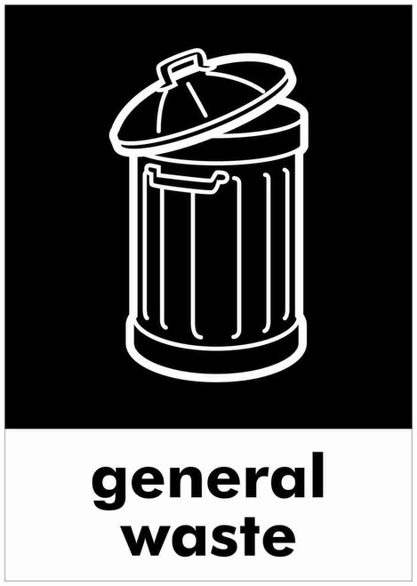 A4 Waste Bin Sticker - General Waste - PCA4GW