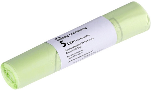 Caddy Company Tie-Handle Compostable Kitchen Caddy Bags - 5 Ltr - CC5TH