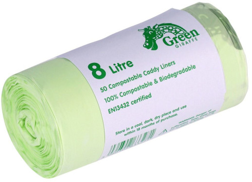 Green Giraffe Compostable Kitchen Caddy Bags - Medium - 8 Ltr - GG8