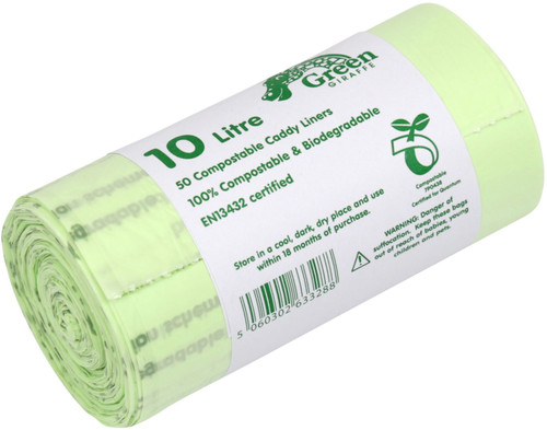 Green Giraffe Compostable Kitchen Caddy Bags - Large - 10 Ltr - GG10