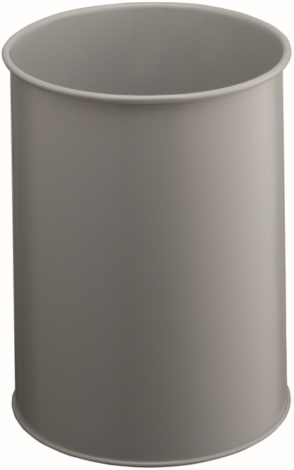 Durable Round Metal Waste Basket - 15 Ltr - Grey - 330110 Durable Round Metal Waste Basket - 15 Ltr - Grey - 330110