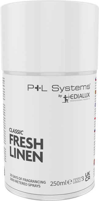 P+L Aerosol Refills - 250ml - Fresh Linen - Case of 12 - W215 P+L Aerosol Refills - 250ml - Fresh Linen - Case of 12 - W215