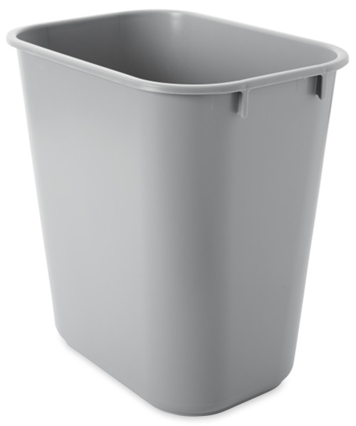 Rubbermaid Rectangular Wastebasket - 12.9 Ltr - Grey - FG295500GRAY Rubbermaid Rectangular Wastebasket - 12.9 Ltr - Grey - FG295500GRAY