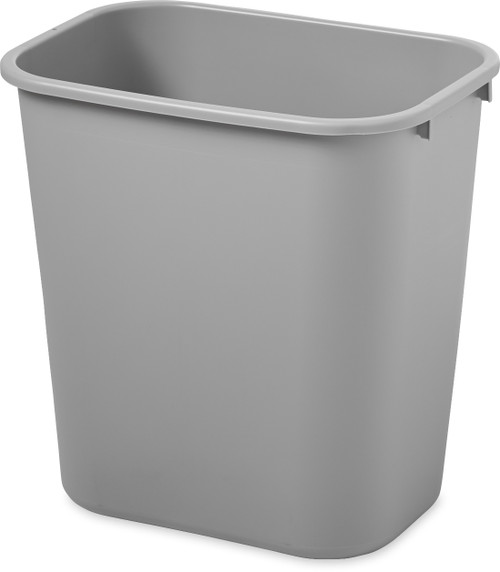 Rubbermaid Rectangular Wastebasket - 26.6 Ltr - Grey - FG295600GRAY Rubbermaid Rectangular Wastebasket - 26.6 Ltr - Grey - FG295600GRAY