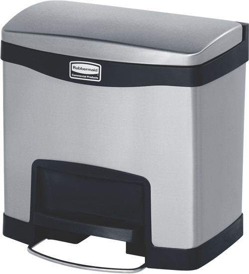 Rubbermaid Slim Jim Front Step Pedal Bin - 15 Ltr - Stainless Steel - 1901982 Rubbermaid Slim Jim Front Step Pedal Bin - 15 Ltr - Stainless Steel - 1901982