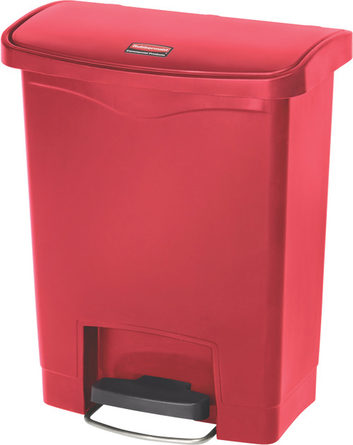 Rubbermaid Slim Jim Front Step Pedal Bin - 30 Ltr - Red - 1883564 Rubbermaid Slim Jim Front Step Pedal Bin - 30 Ltr - Red - 1883564