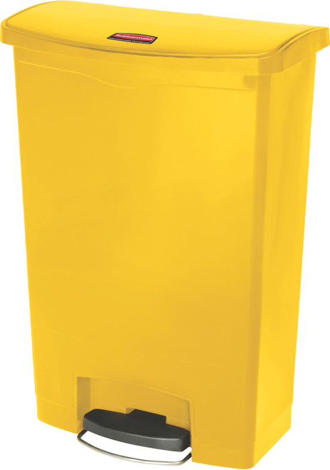 Rubbermaid Slim Jim Front Step Pedal Bin - 90 Ltr - Yellow - 1883579 Rubbermaid Slim Jim Front Step Pedal Bin - 90 Ltr - Yellow - 1883579