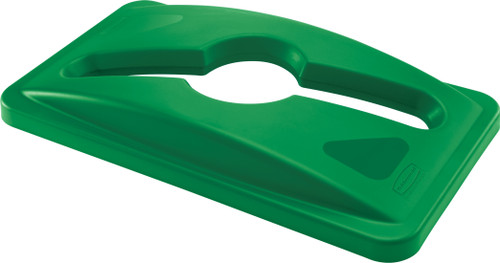 Rubbermaid Slim Jim Mixed Recycling Lid - Green - 1788373 Rubbermaid Slim Jim Mixed Recycling Lid - Green - 1788373