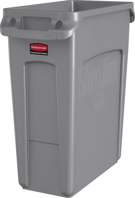 Rubbermaid Slim Jim with Venting Channels - 60 Ltr - Grey - 1971258