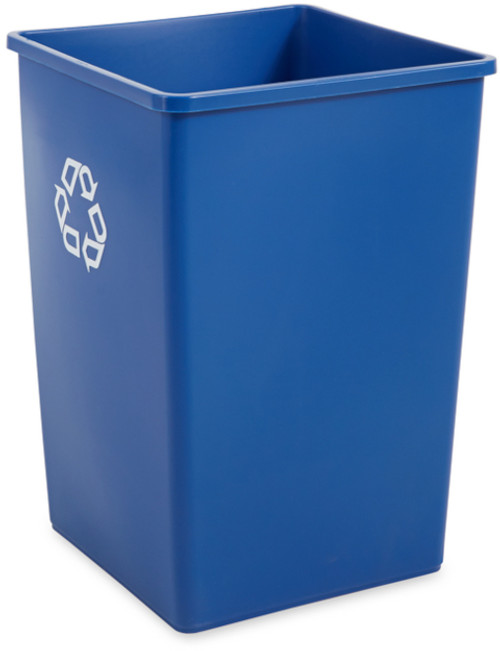 FG395873BLUE - Rubbermaid Untouchable Square Recycling Container - 132.5 Ltr - Blue FG395873BLUE - Rubbermaid Untouchable Square Recycling Container - 132.5 Ltr - Blue