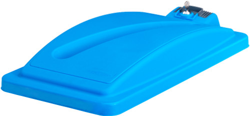 ESLIDSECUREBLUE39 - Narrow polypropylene lid with paper slot and lock that is compatible with 60L and 87L Slim Jims ESLIDSECUREBLUE39 - Narrow polypropylene lid with paper slot and lock that is compatible with 60L and 87L Slim Jims