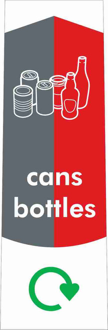 Slim Recycling Bin Sticker - Cans/Bottles - PC115CB