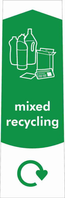 Slim Recycling Bin Sticker - Mixed Recycling - PC115MR