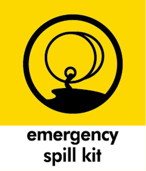 Small Waste Bin Sticker - Emergency Spill Kit - PC85ESK Small Waste Bin Sticker - Emergency Spill Kit - PC85ESK