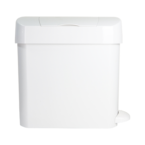 Pedal-Operated Side-Opening Sanitary Bin - 15 Ltr - White - WR-ASB-15L-MAN-W