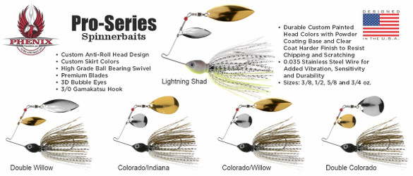 Spinnerbaits - Pro-Series Spinnerbaits - Pro-Series - Indiana/Willow Blades  - Phenix Baits