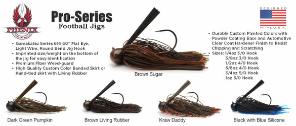 Pepper Custom Baits Living Rubber Football Jigs