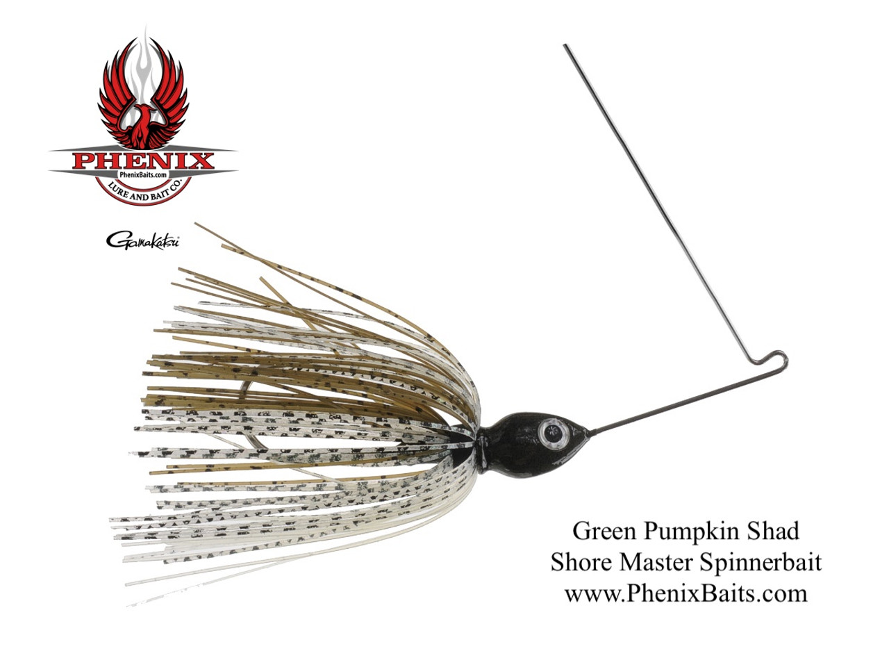 Phenix Shore Master Custom Spinnerbait - Green Pumpkin Shad 3/8 oz.