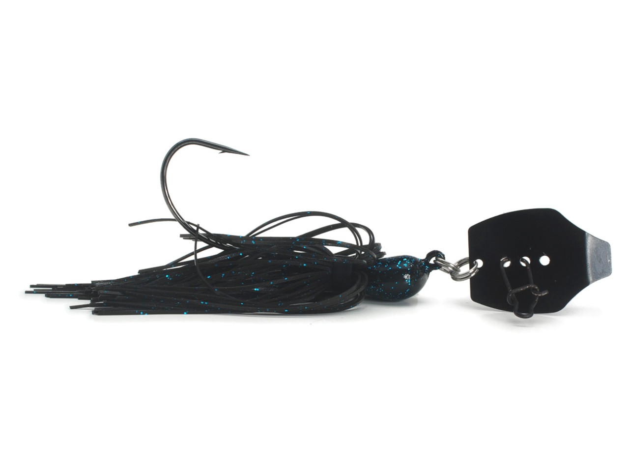 Phenix Vibrating Wobble Jig - Black with Blue Flake with Black Zinc Blade