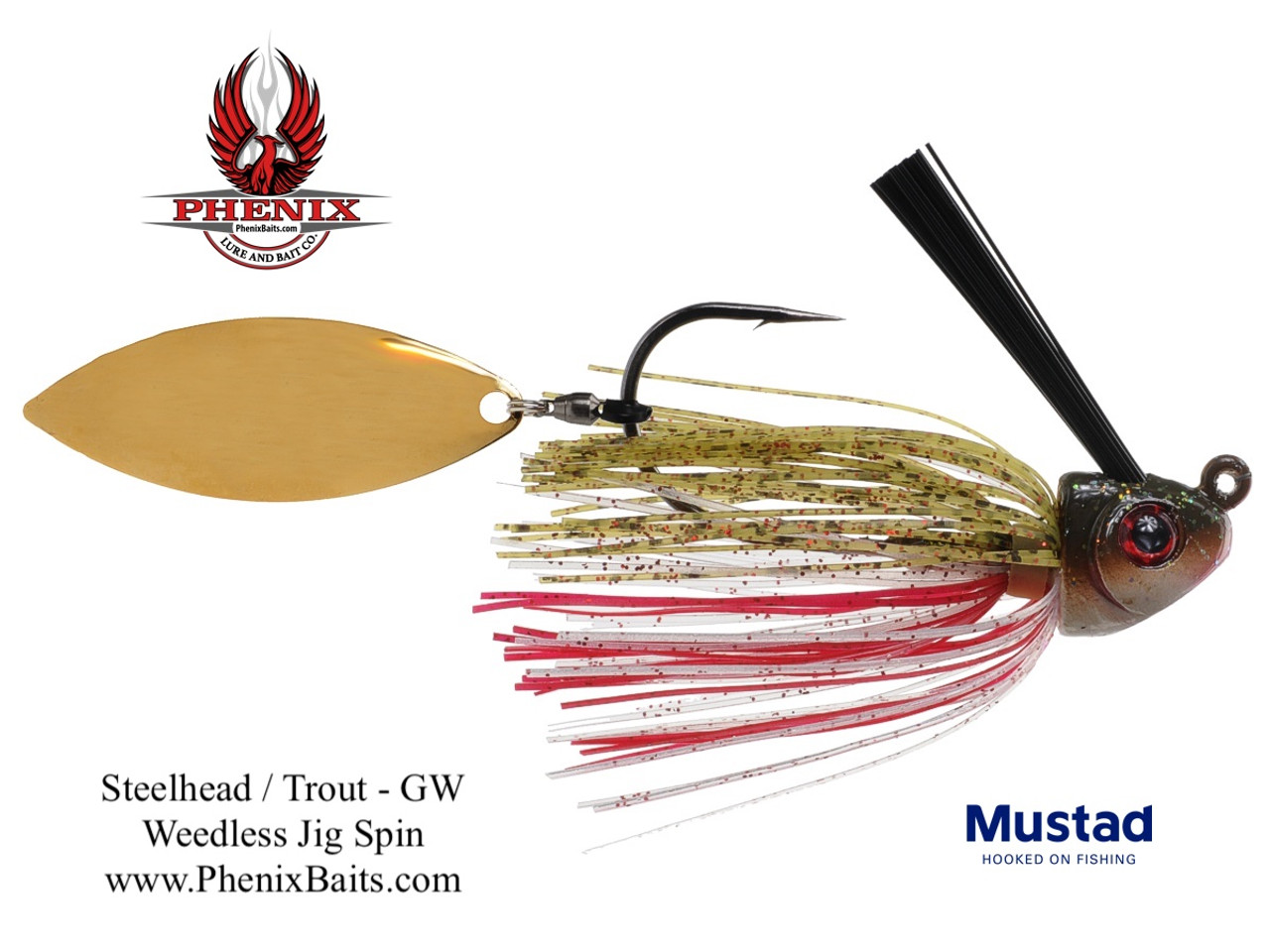 Phenix Vengeance Tail Spin Swim Jig - Steelhead / Trout with Gold