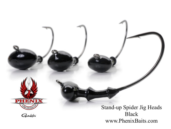 Phenix ProLine Stand-up Spider Jig Heads - Black